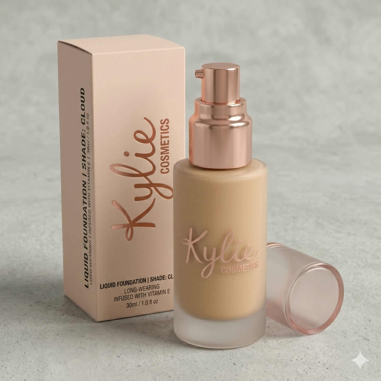 Kylie Cosmetics Liquid Foundation - Shade: Cloud, Long-Wearing, 30ml - Image 2